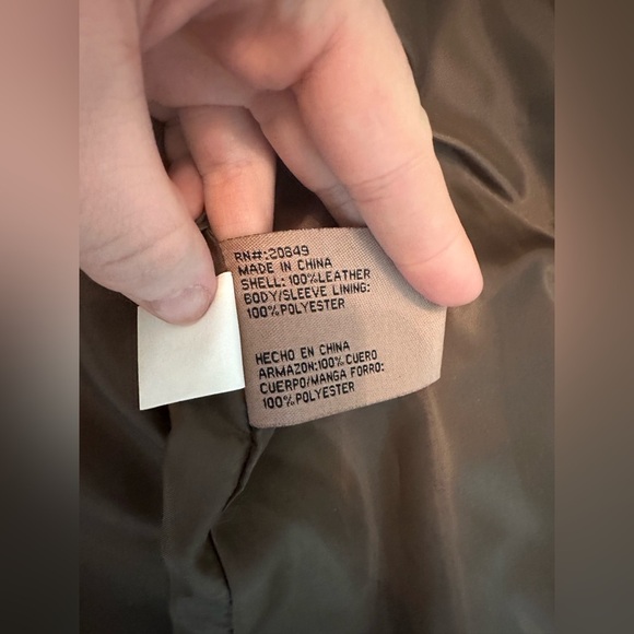 Women’s Leather Excelled Collection Zip Jacket metallic bronze belt strap Size M - Picture 7 of 13